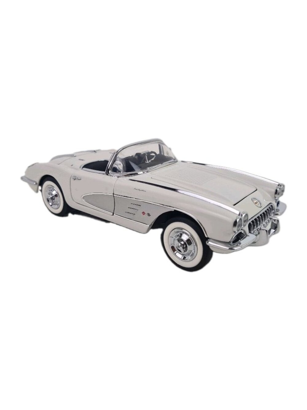 Franklin Mint Limited Ed 1958 Chevrolet Corvette White 1:24 DieCast B11D025